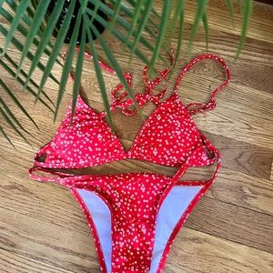 red cute bathing suit